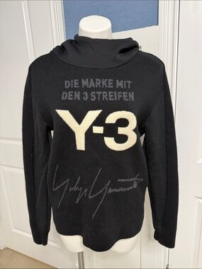 Y-3 adidas Yohji Yamamoto Black and Cream  Logo Sweater hoodie